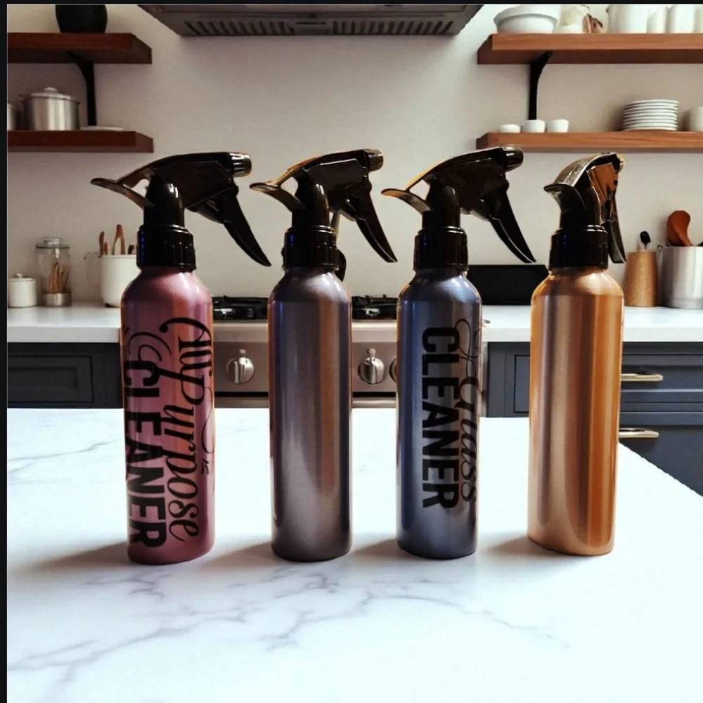 Aluminum Metallic Blue‎ Customizable Personalized Spray Bottle Cleaning 10oz